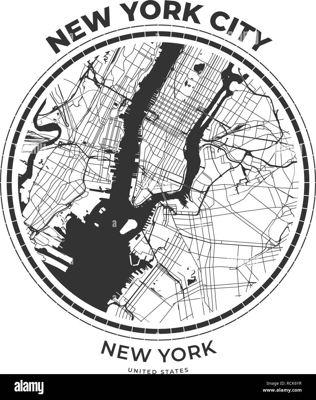 T-shirt badge mappa della città di New York, New York. Tee shirt Tipografia stampa etichetta emblema distintivo. Illustrazione Vettoriale Illustrazione Vettoriale