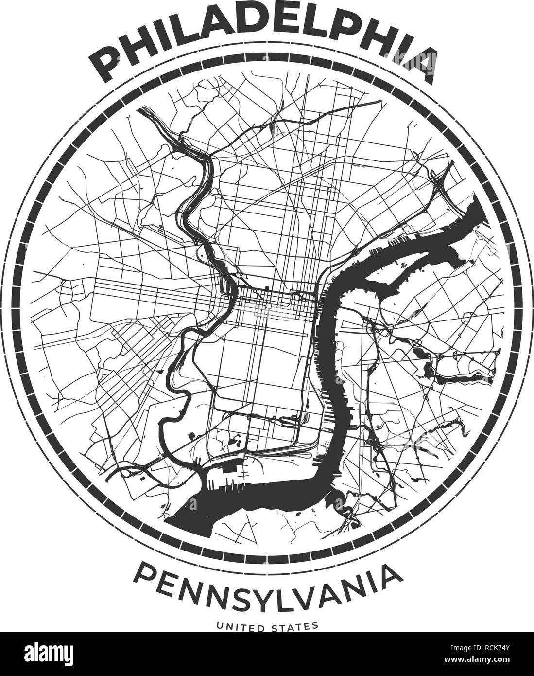 T-shirt badge mappa di Philadelphia, Pennsylvania. Tee shirt Tipografia stampa etichetta emblema distintivo. Illustrazione Vettoriale Illustrazione Vettoriale