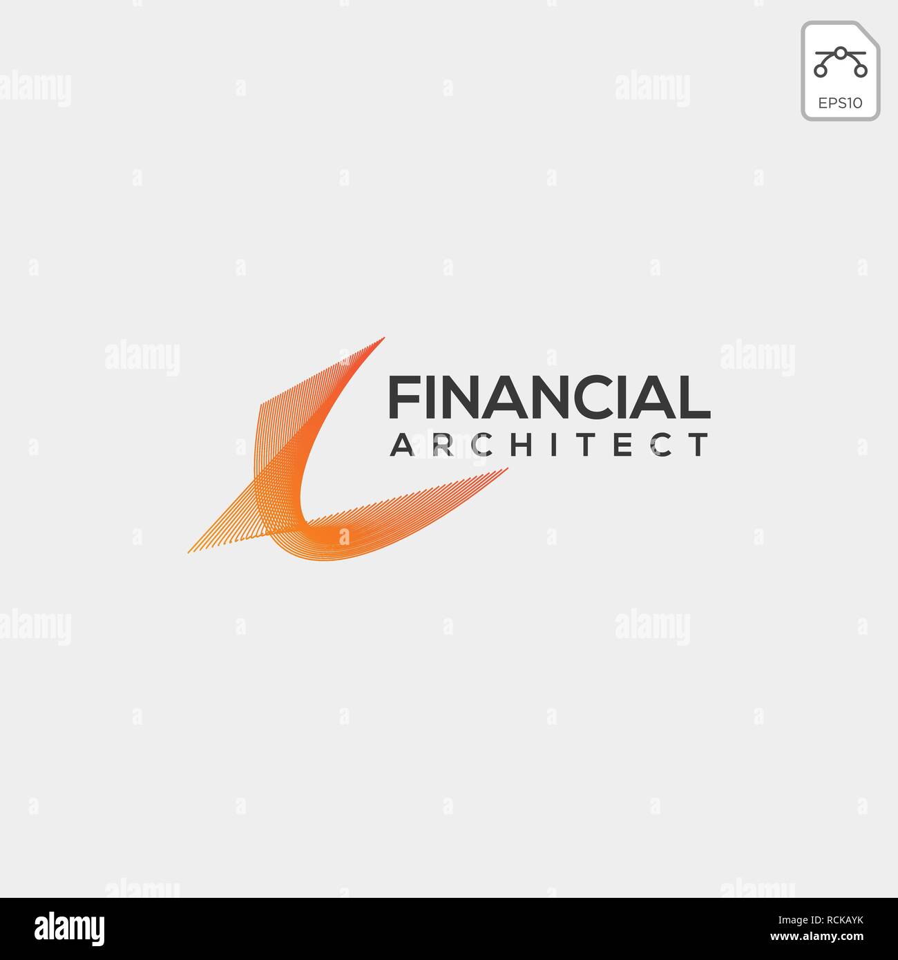 Architettura finanziaria logo linea modello illustrazione vettoriale Illustrazione Vettoriale