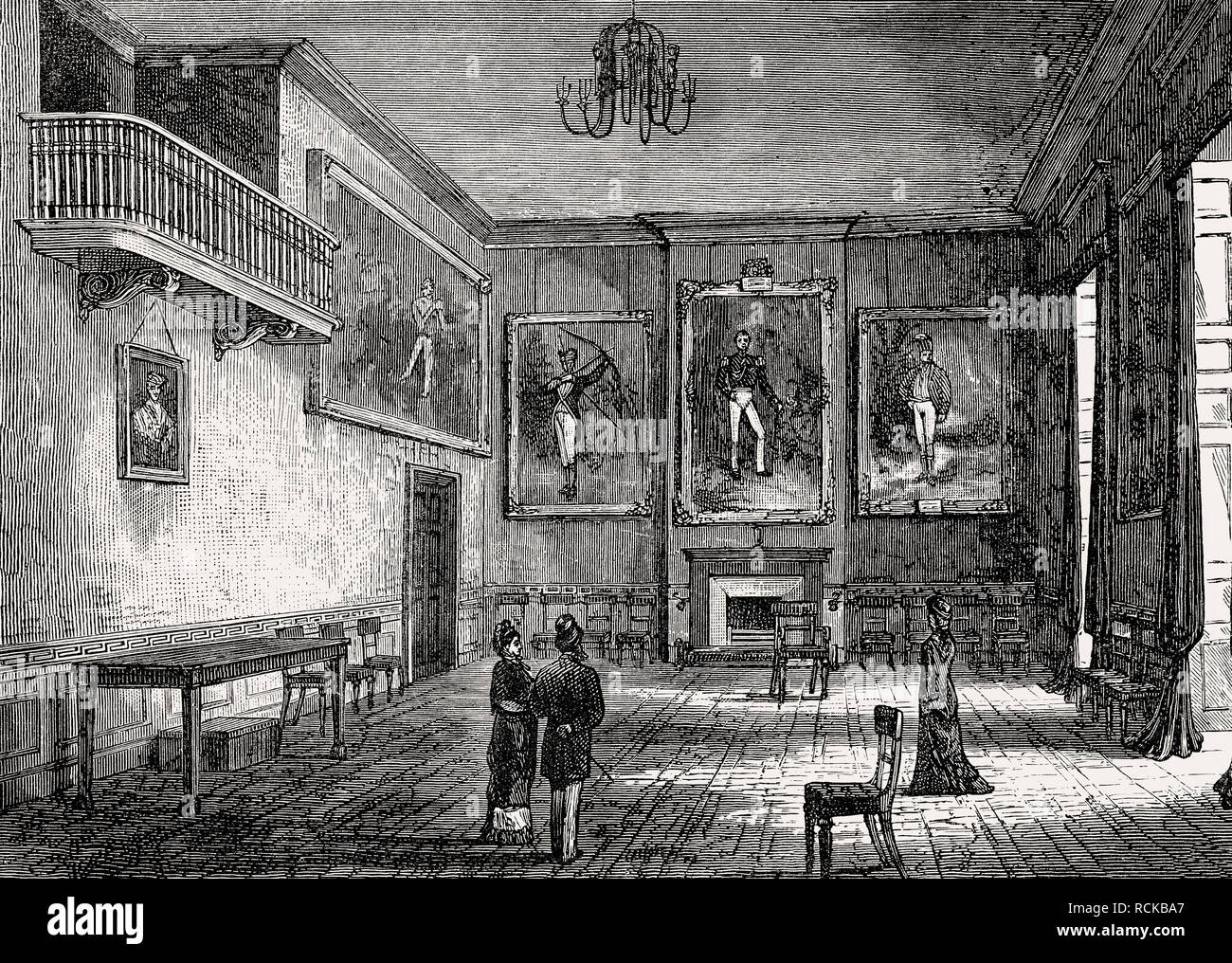 Gli arcieri' Hall di Edimburgo, Scozia, XIX secolo Foto Stock