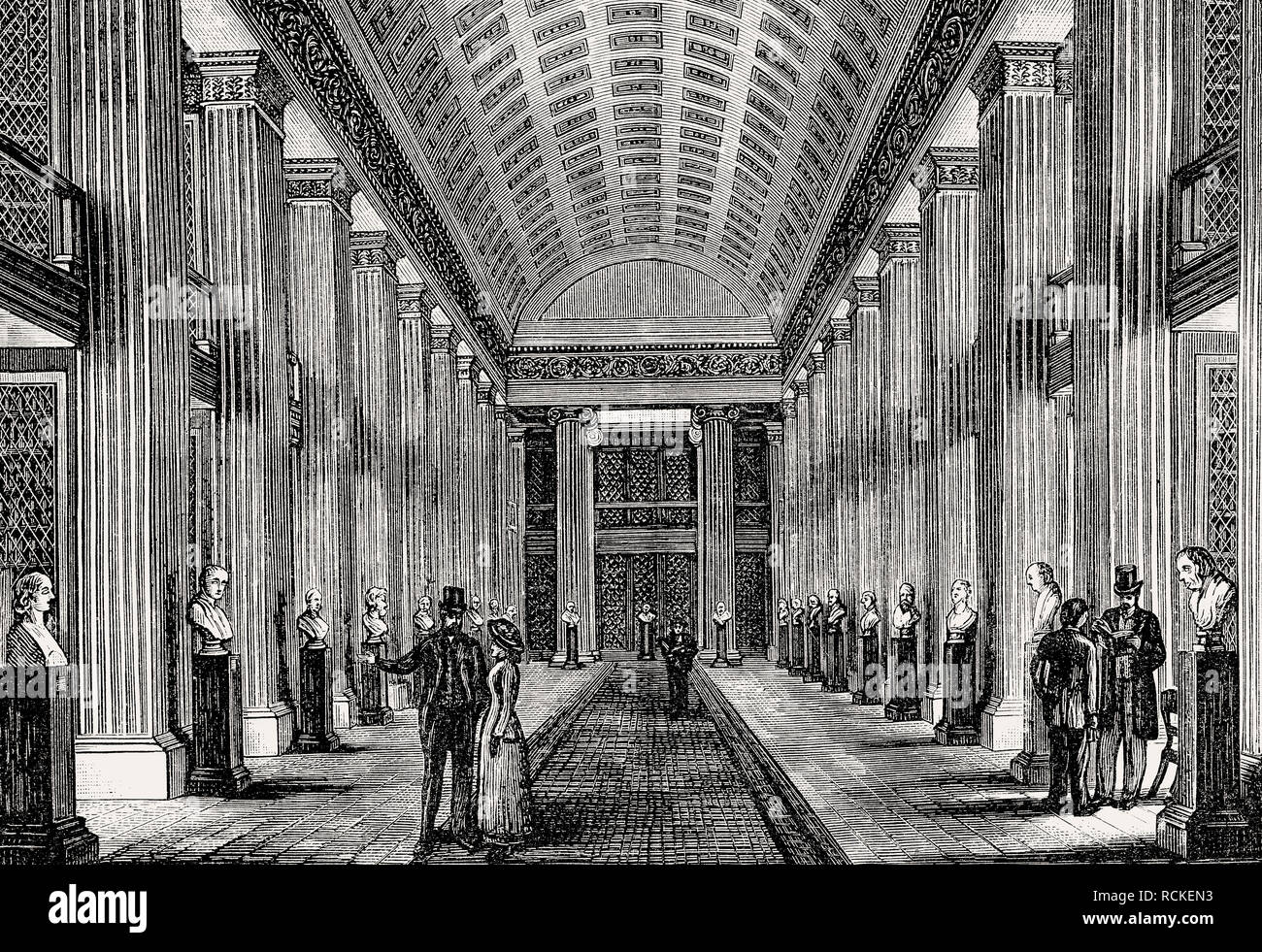 La sala biblioteca, Università di Edimburgo, Scozia, secolo XIX, Foto Stock