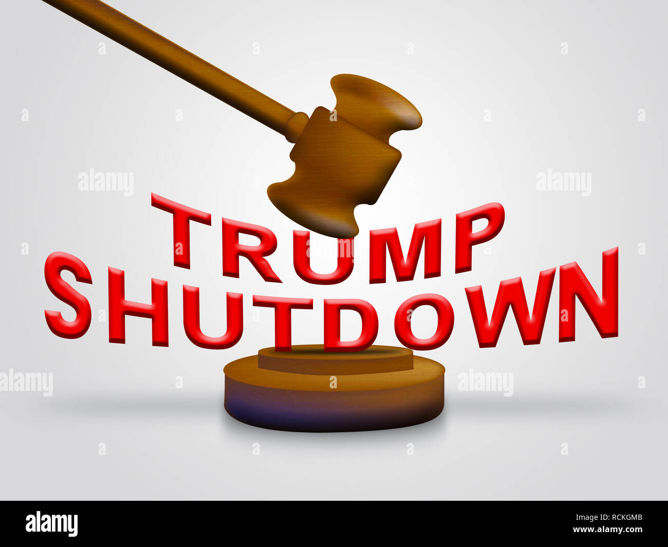 Washington, DC - Gennaio 2019: Trump Shutdown schiacciata significa governo americano chiuso e dipendenti Furloughed. Standoff tra democratici e Repub Foto Stock
