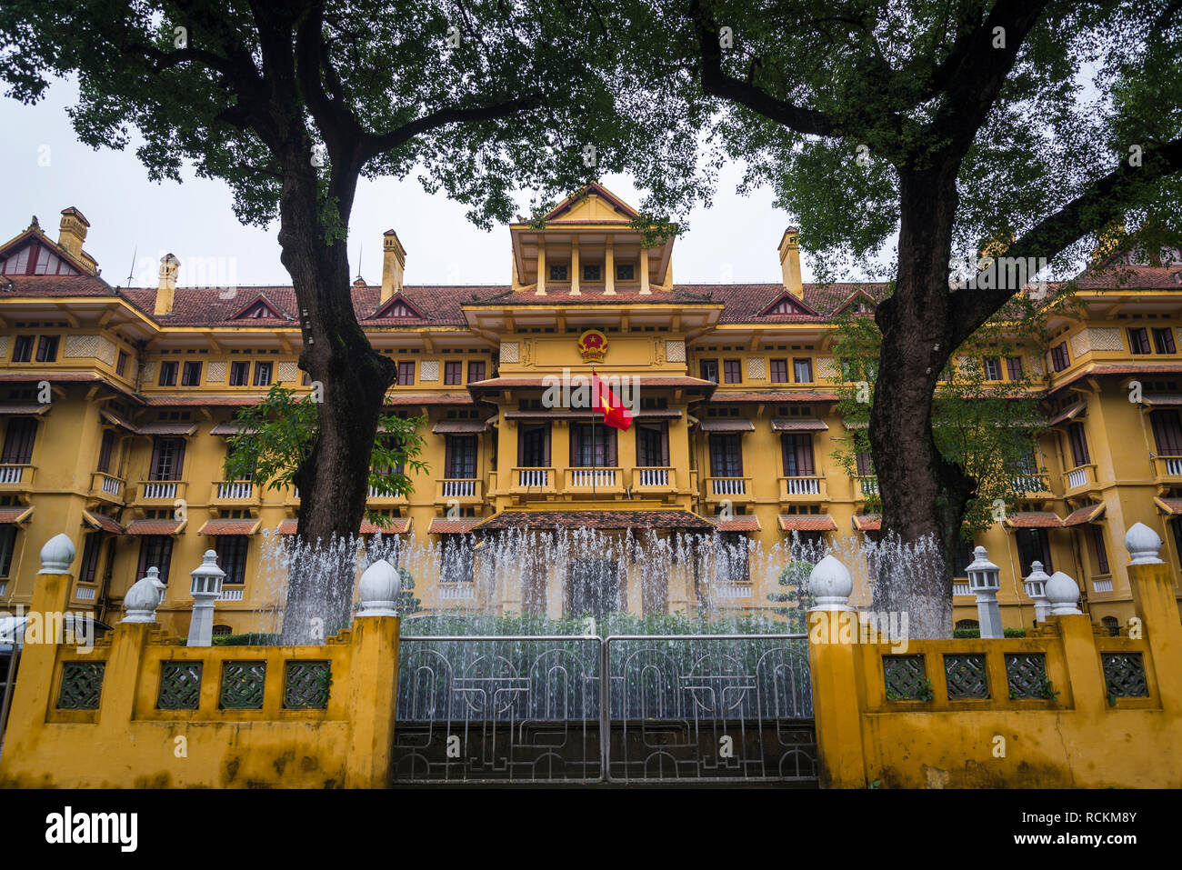 Ministero degli Affari Esteri, edificio coloniale francese edificio designato come National Heritage Site, Hanoi, Vietnam Foto Stock