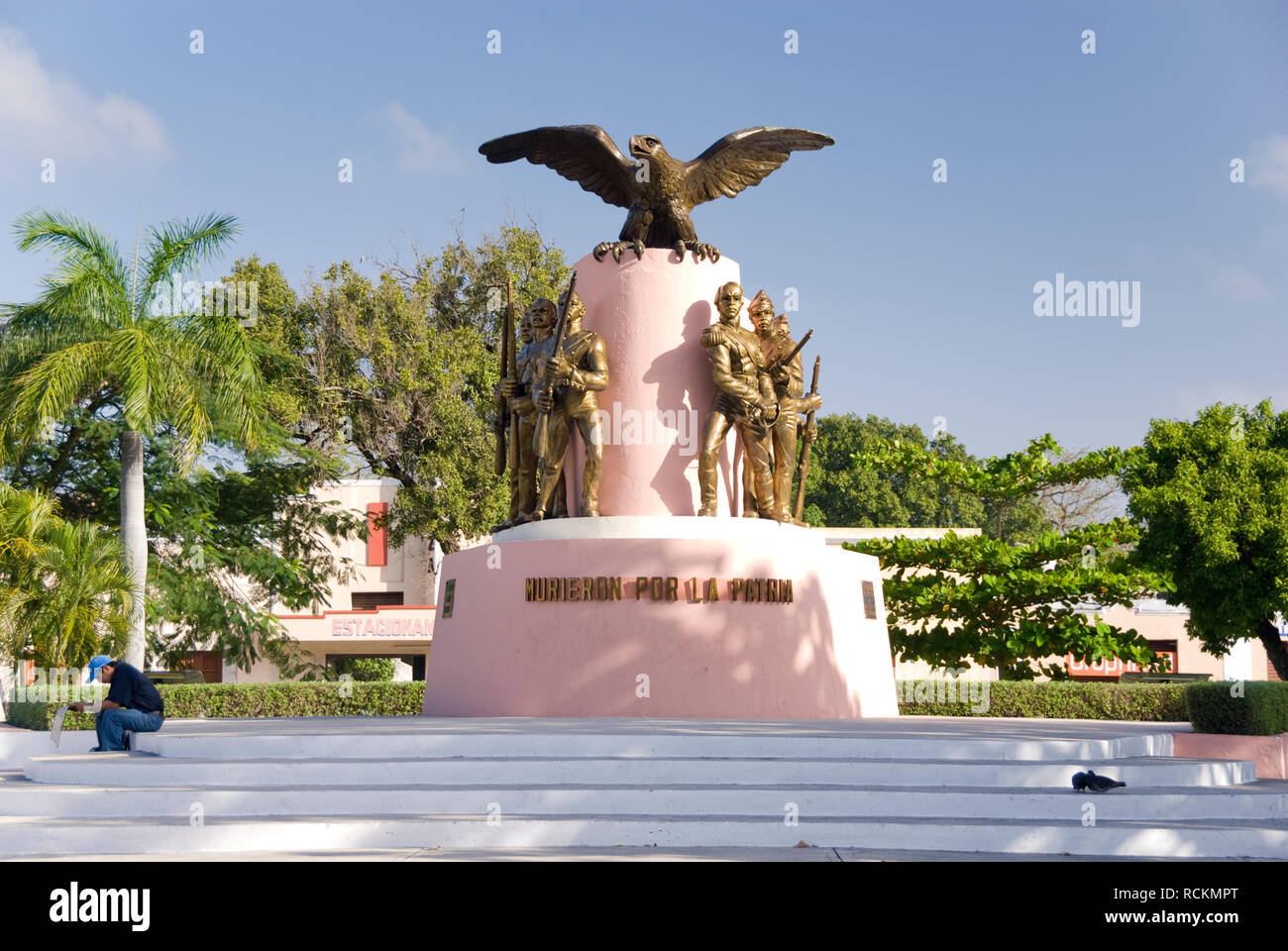 Messico - Jan 15 2007: Chapultepec 1847 War Memorial Statua in Mejorada Park, Merida Foto Stock