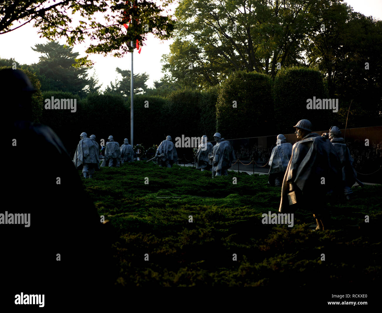 Korean War Memorial sculture e giardino, Washington DC, Stati Uniti d'America Foto Stock