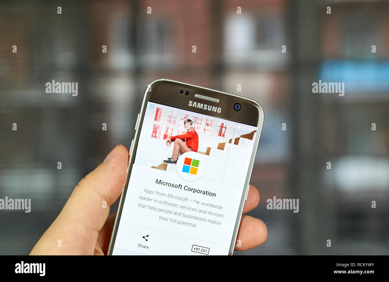 MONTREAL, Canada - 23 Maggio 2016 - applicazioni Microsoft su Google play. Microsoft è una multinazionale americana tecnologico dell'azienda. Foto Stock