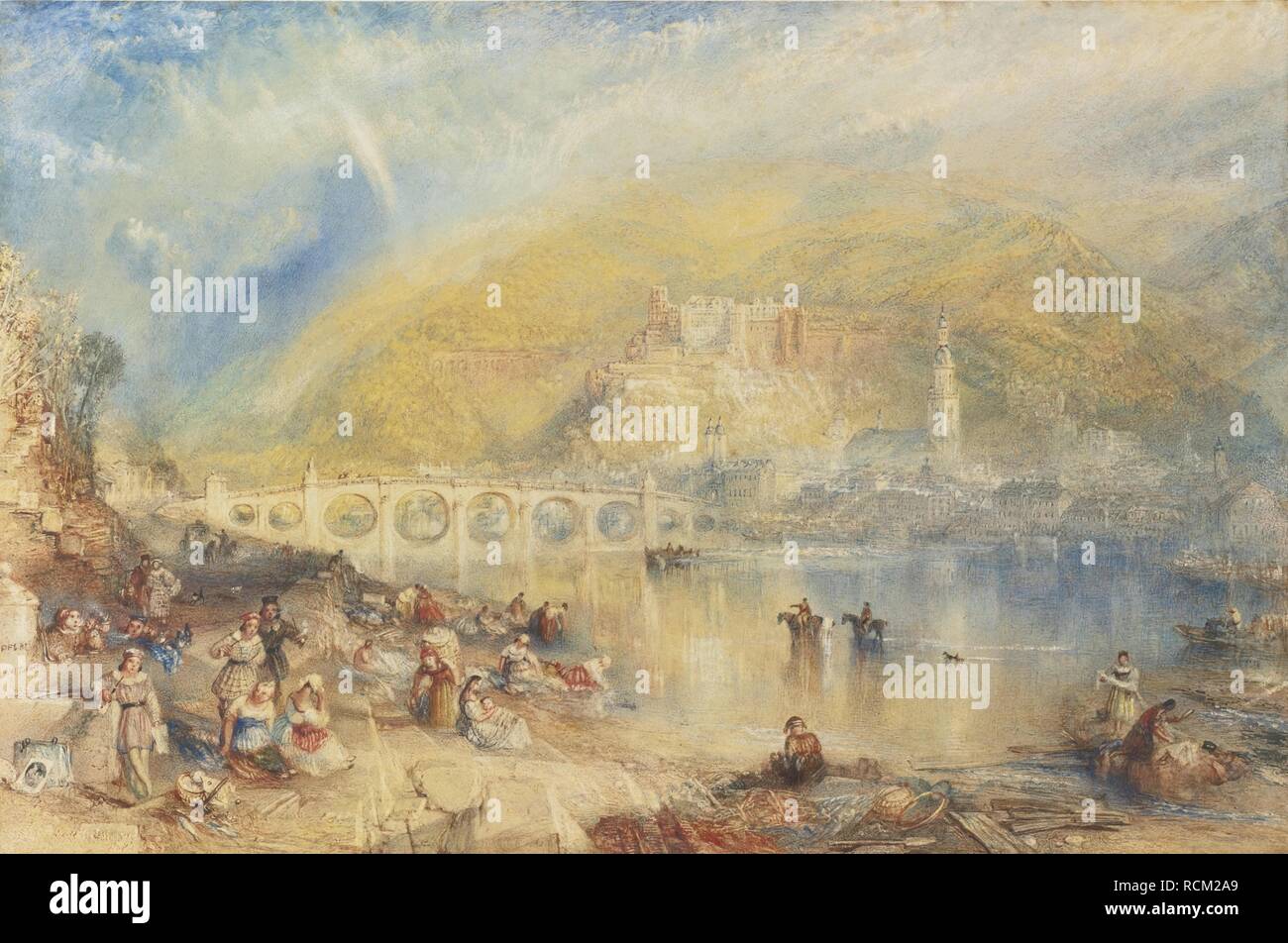 Vista di Heidelberg con un arcobaleno. Museo: Collezione privata. Autore: TURNER, JOSEPH MALLORD WILLIAM. Foto Stock