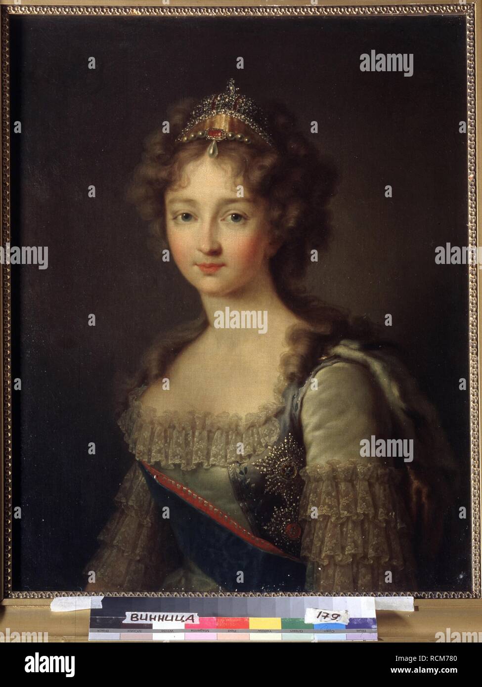 Ritratto di imperatrice Elisabetta Alexeievna, Principessa Luisa di Baden (1779-1826). Museo: Regional Art Museum, Vinnytsia. Autore: Kügelgen, Gerhard von. Foto Stock