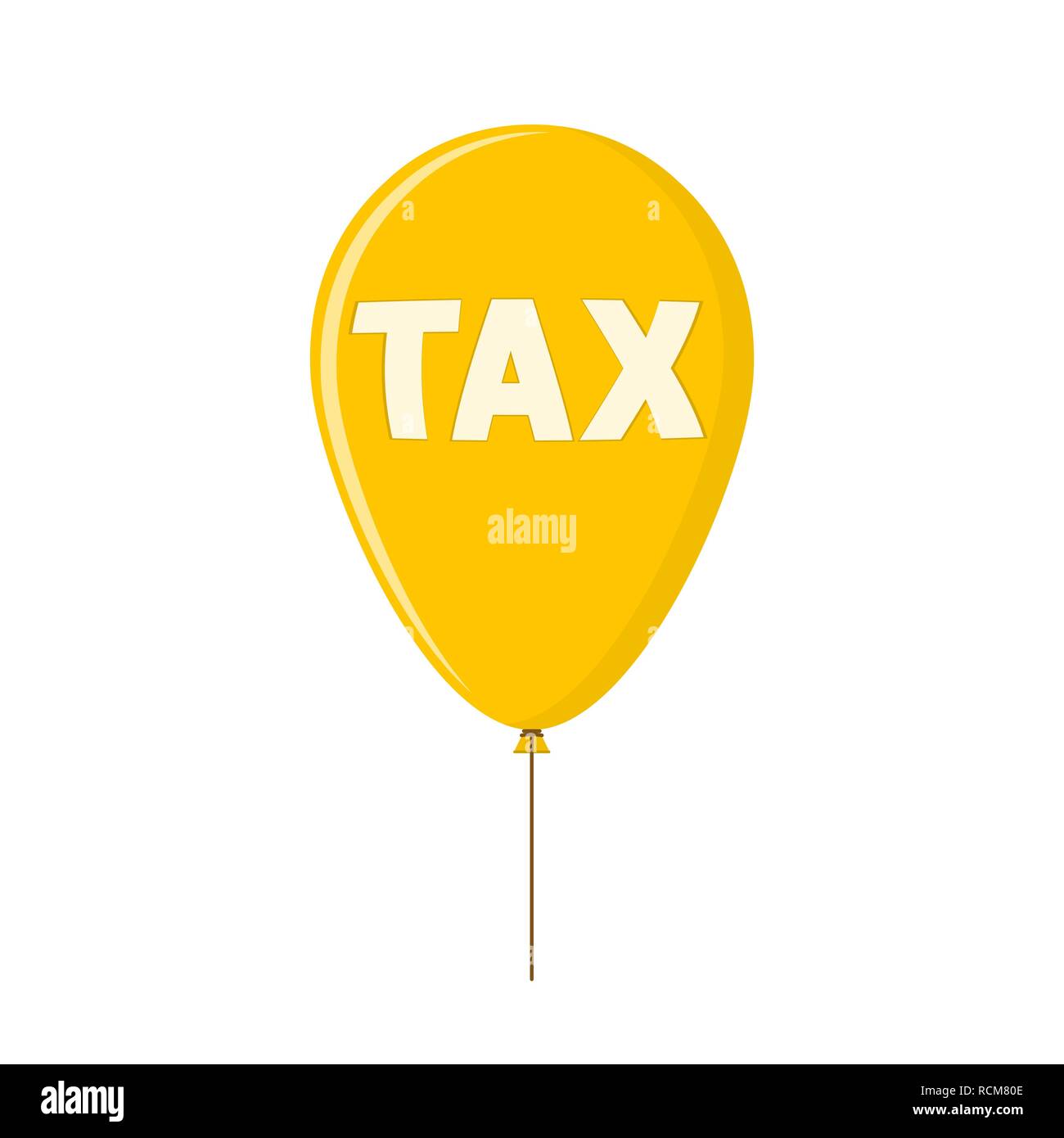 Palloncino giallo con il testo imposta. Illustrazione Vettoriale. Concetto di tassazione Illustrazione Vettoriale