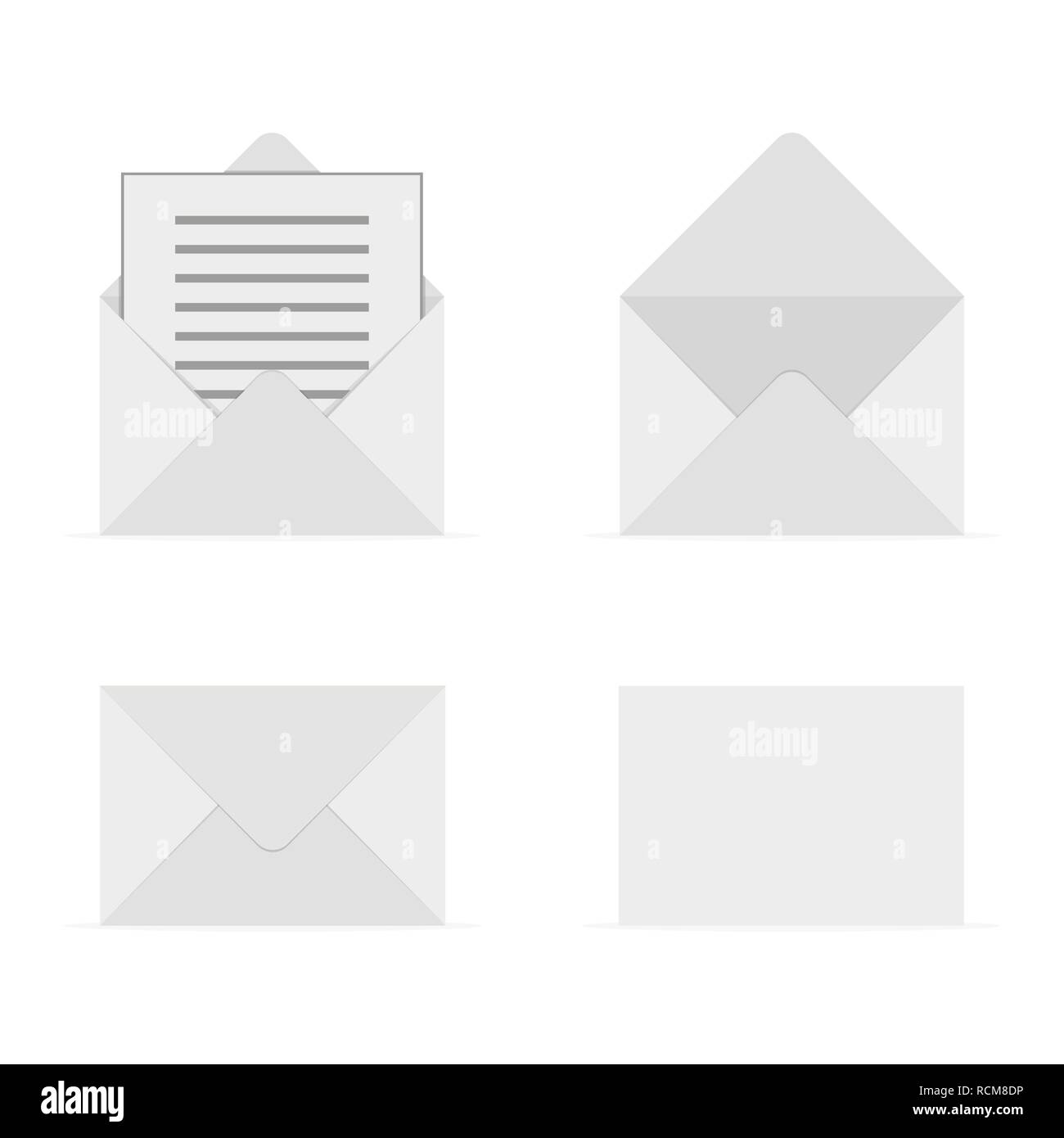 Buste bianche e lettere su sfondo nero Foto stock - Alamy