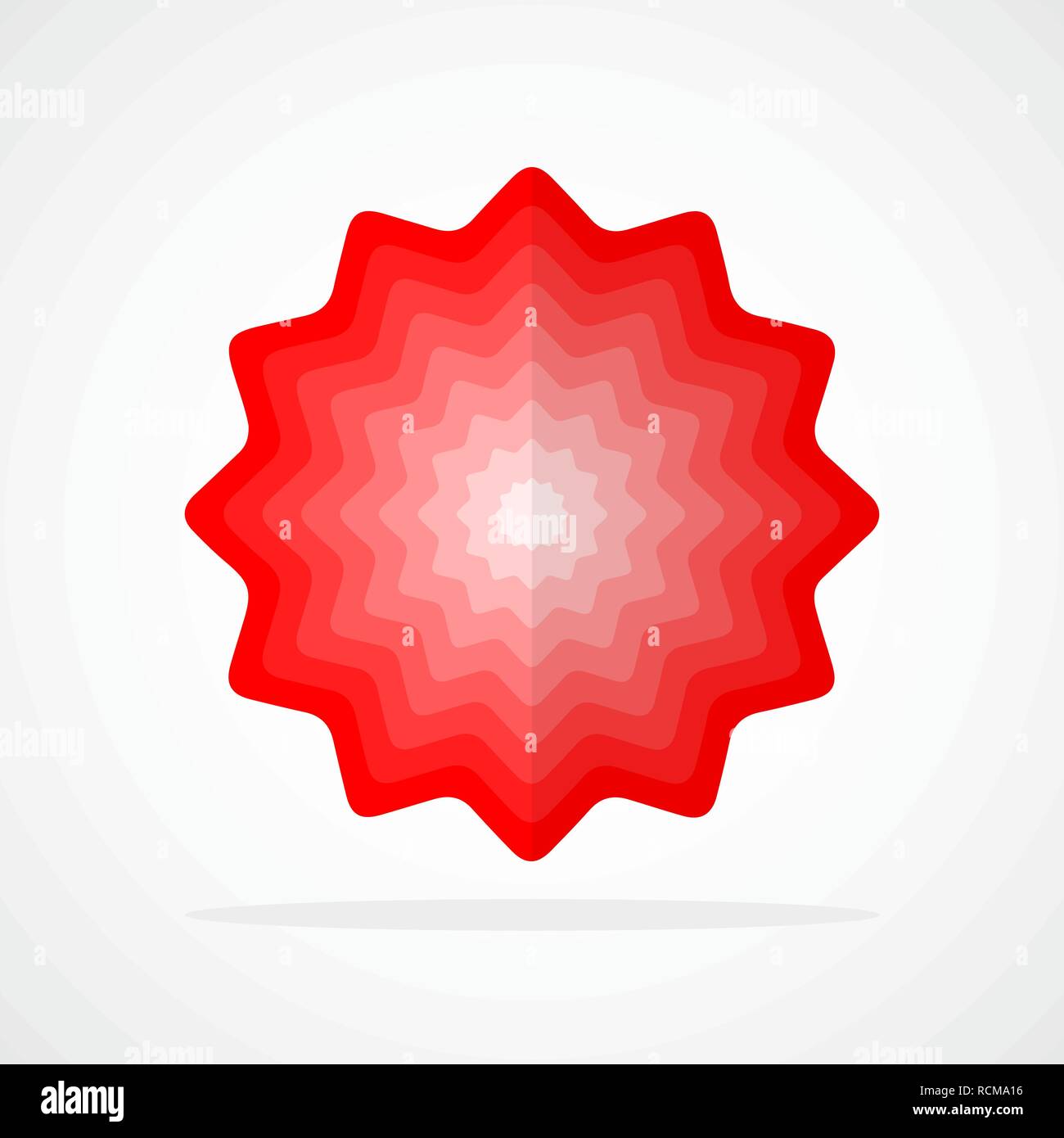 Abstract icona a forma di stella. Illustrazione Vettoriale. Stella Rossa isolato su sfondo chiaro. Illustrazione Vettoriale