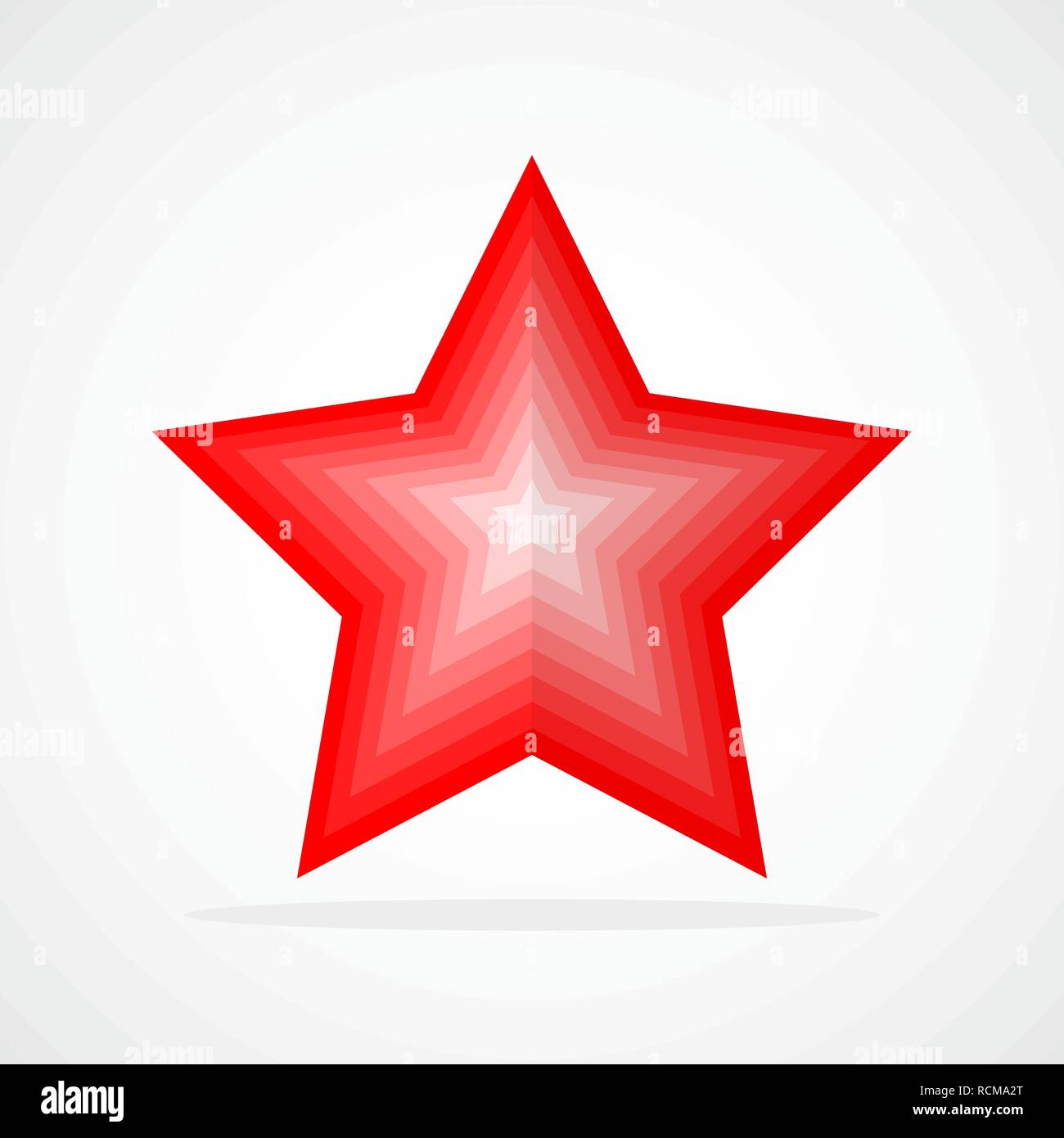 Abstract icona a forma di stella. Illustrazione Vettoriale. Stella Rossa isolato su sfondo chiaro. Illustrazione Vettoriale