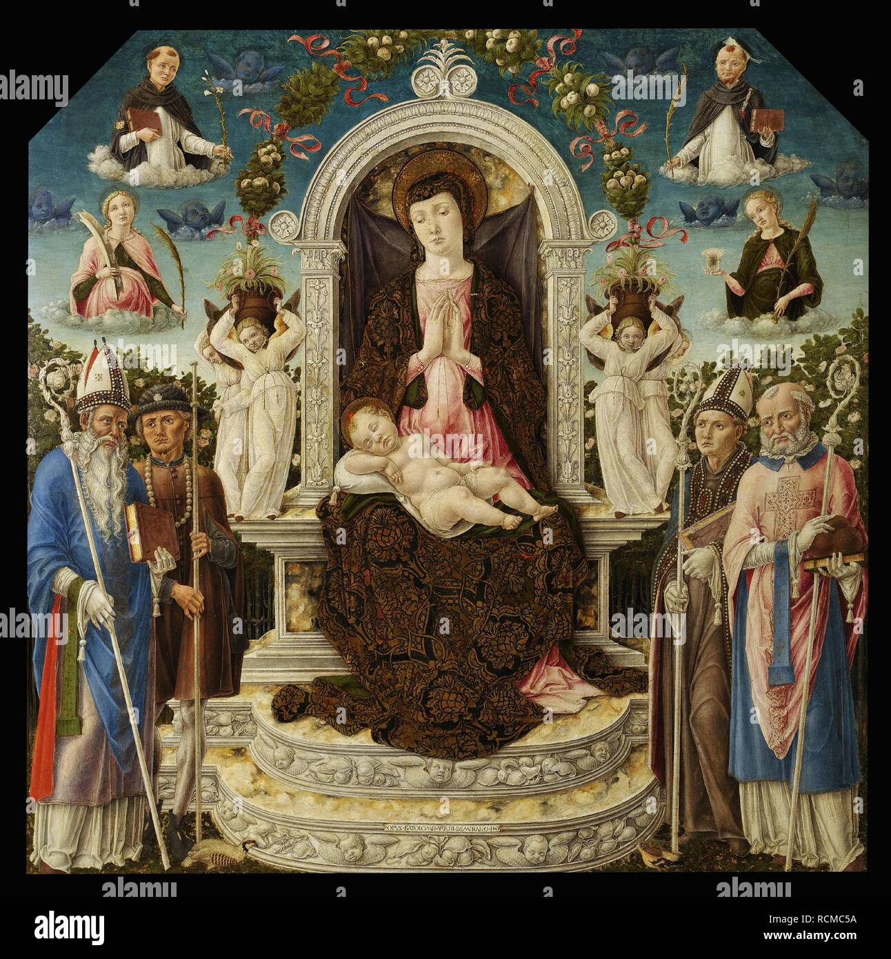 Madonna con Bambino e Santi. Museo : Museo di Capodimonte, Napoli. Autore:  VIVARINI, Bartolomeo Foto stock - Alamy