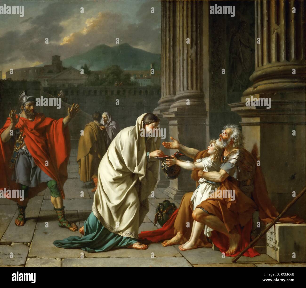 Belisarius chiedendo l elemosina. Museo: Musee du Louvre di Parigi. Autore: DAVID, JACQUES LOUIS. Foto Stock