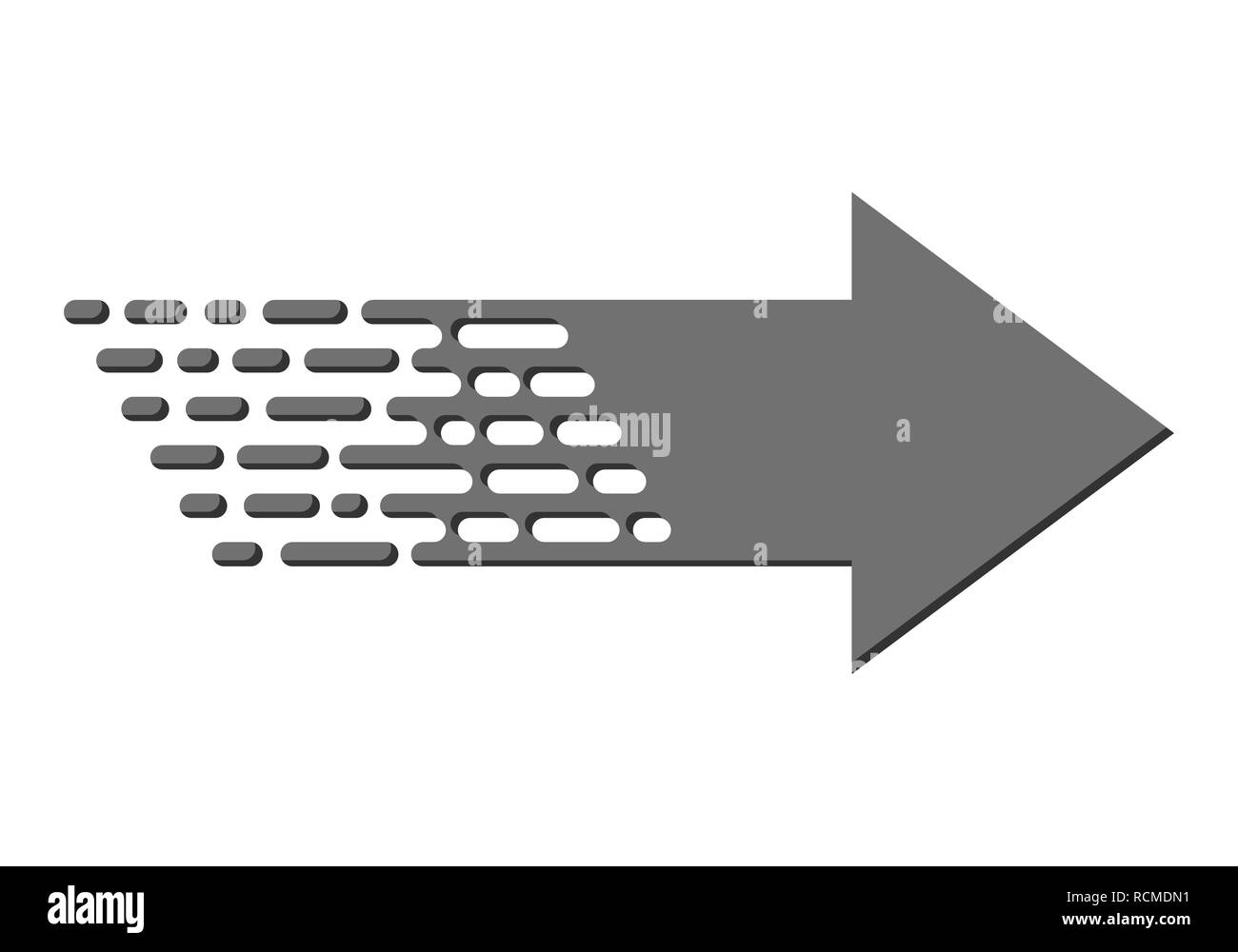 Freccia lineare nel design piatto. Illustrazione Vettoriale. Freccia grigia su sfondo bianco Illustrazione Vettoriale