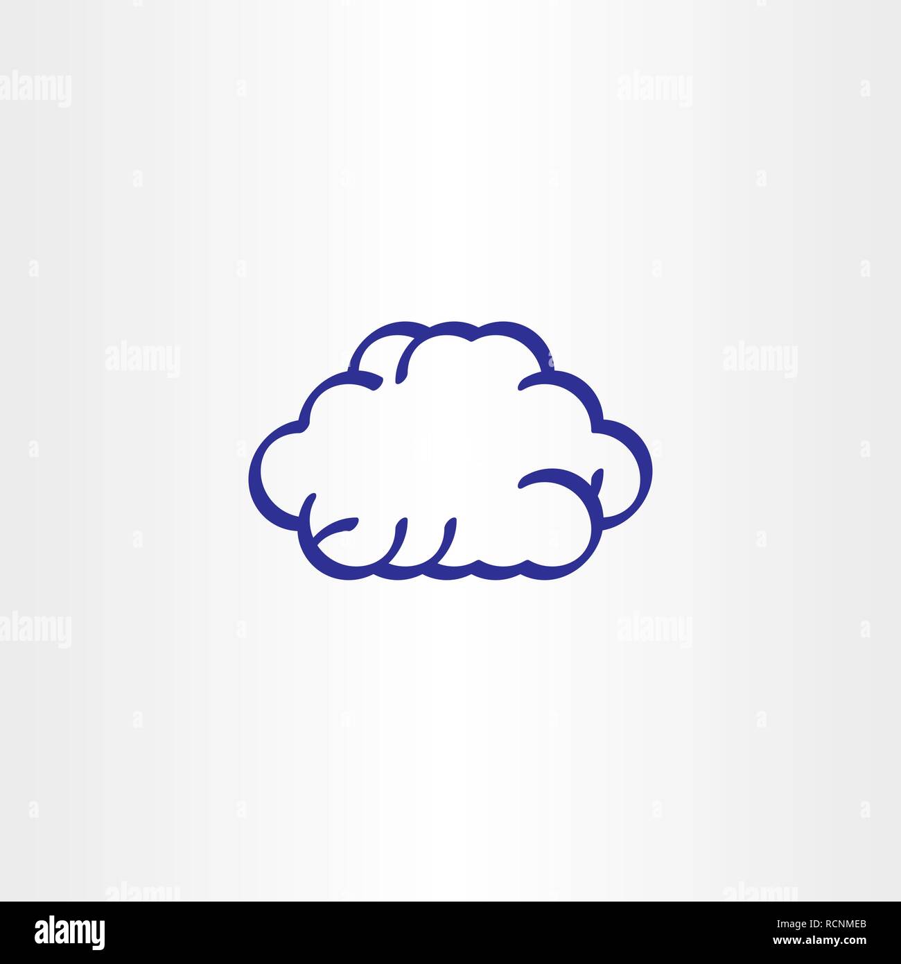 Blu linea cloud icona simbolo elemento di design Illustrazione Vettoriale