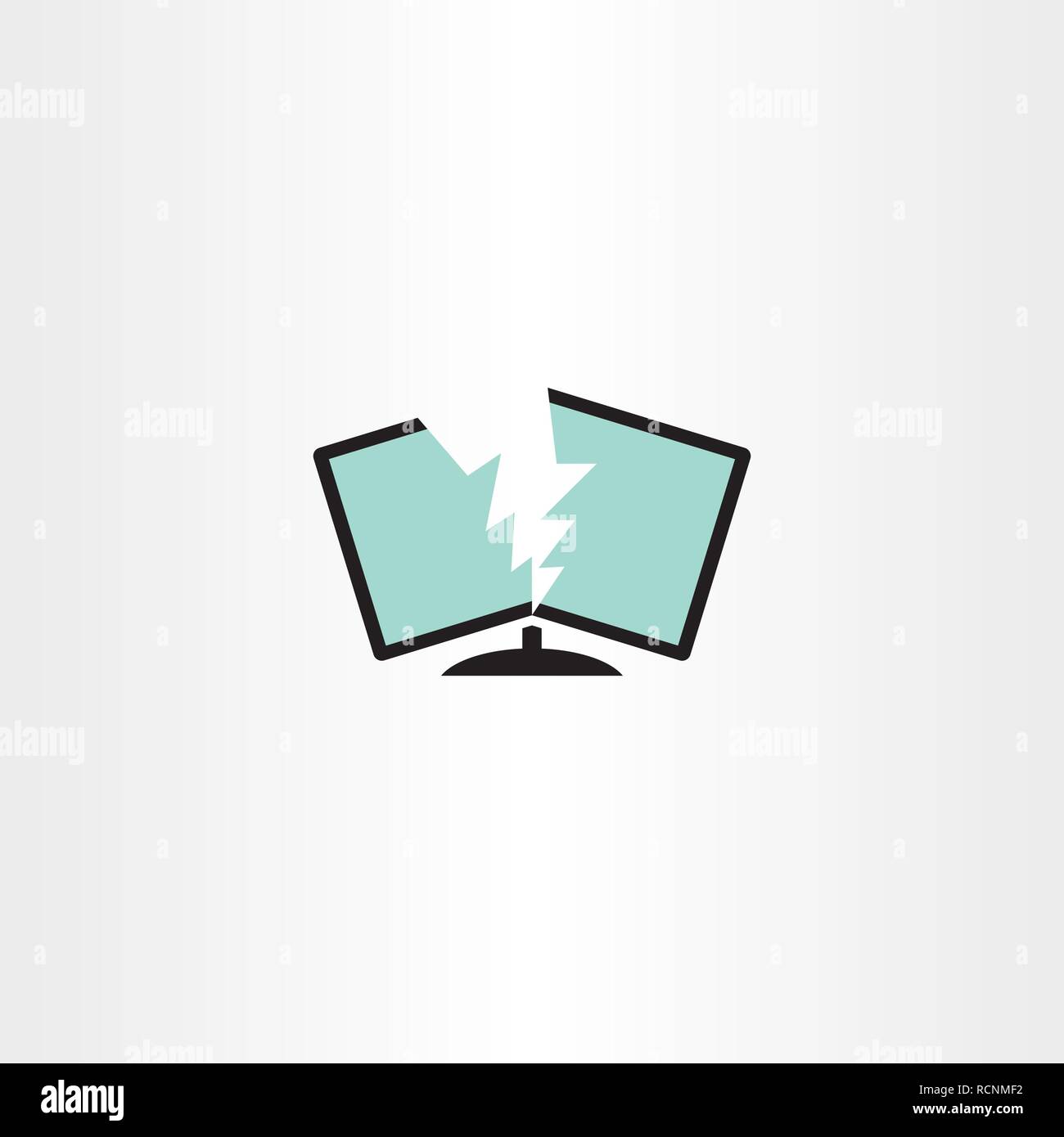 Monitor guasto riparazione computer vettore logo Illustrazione Vettoriale