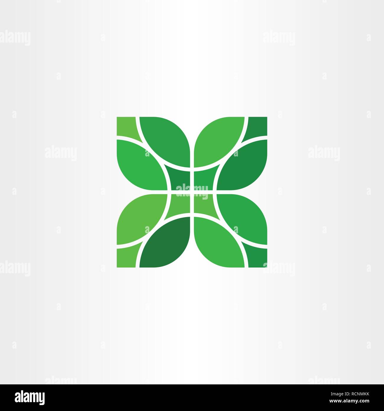 Eco logo verde elemento simbolo lascia disegno astratto Illustrazione Vettoriale