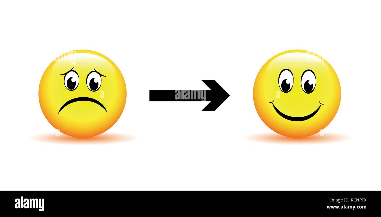 Il pensiero cambia da negativo a positivo illustrazione vettoriale EPS10 Illustrazione Vettoriale