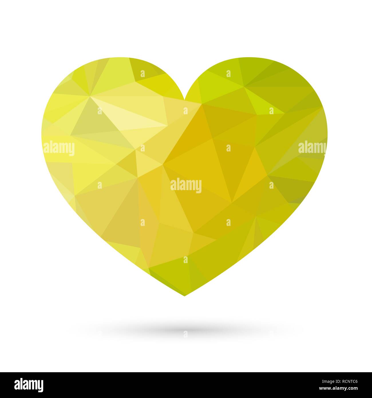 Luce cuore verde in basso poli stile. Illustrazione Vettoriale. Abstract cuore isolato. Illustrazione Vettoriale