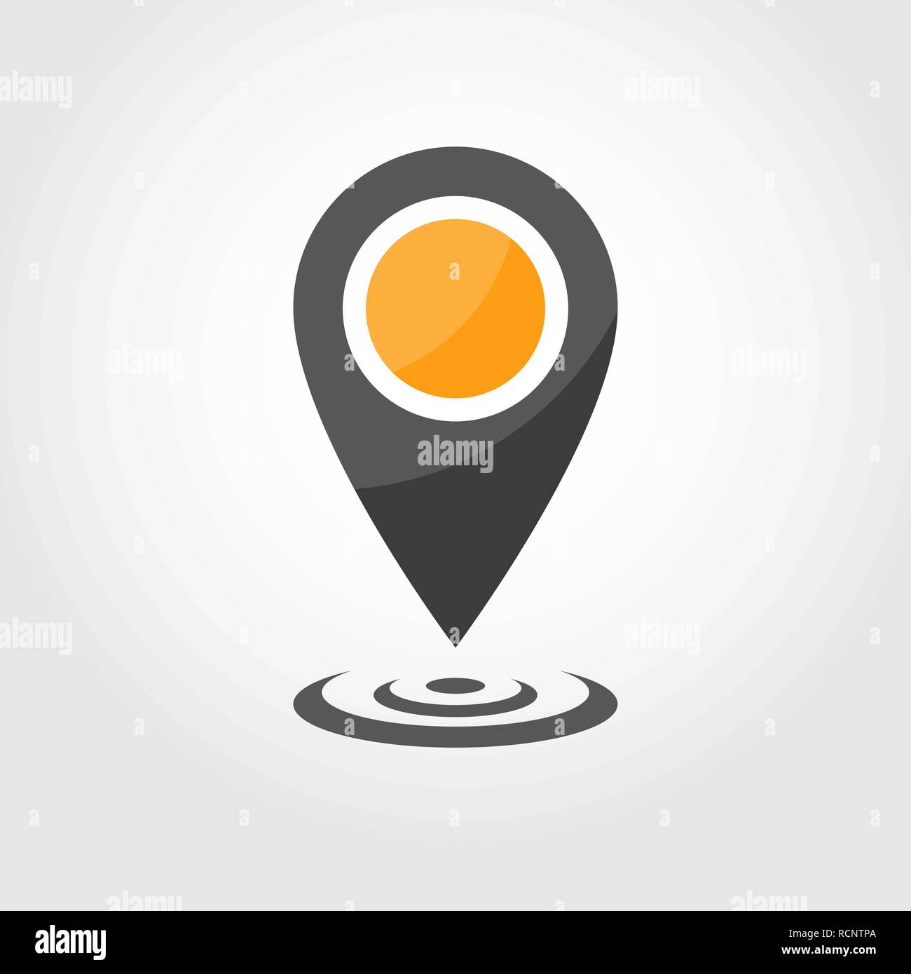 Mappa point icona nel design piatto. Illustrazione Vettoriale. Puntatore di grigio su sfondo chiaro. Illustrazione Vettoriale