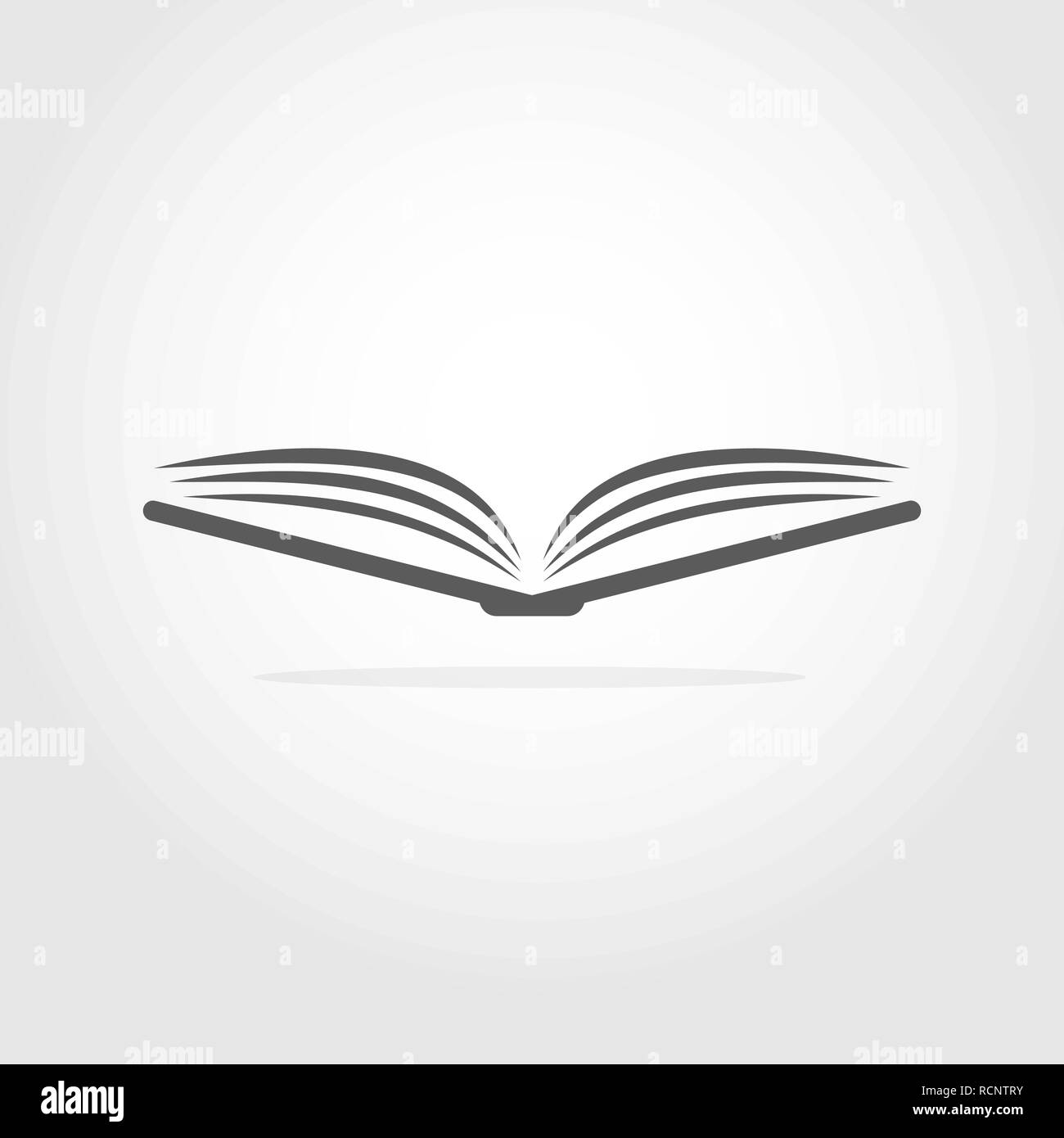 Icona a forma di libro in design piatto. Illustrazione Vettoriale. Libro grigio isolato su sfondo chiaro Illustrazione Vettoriale