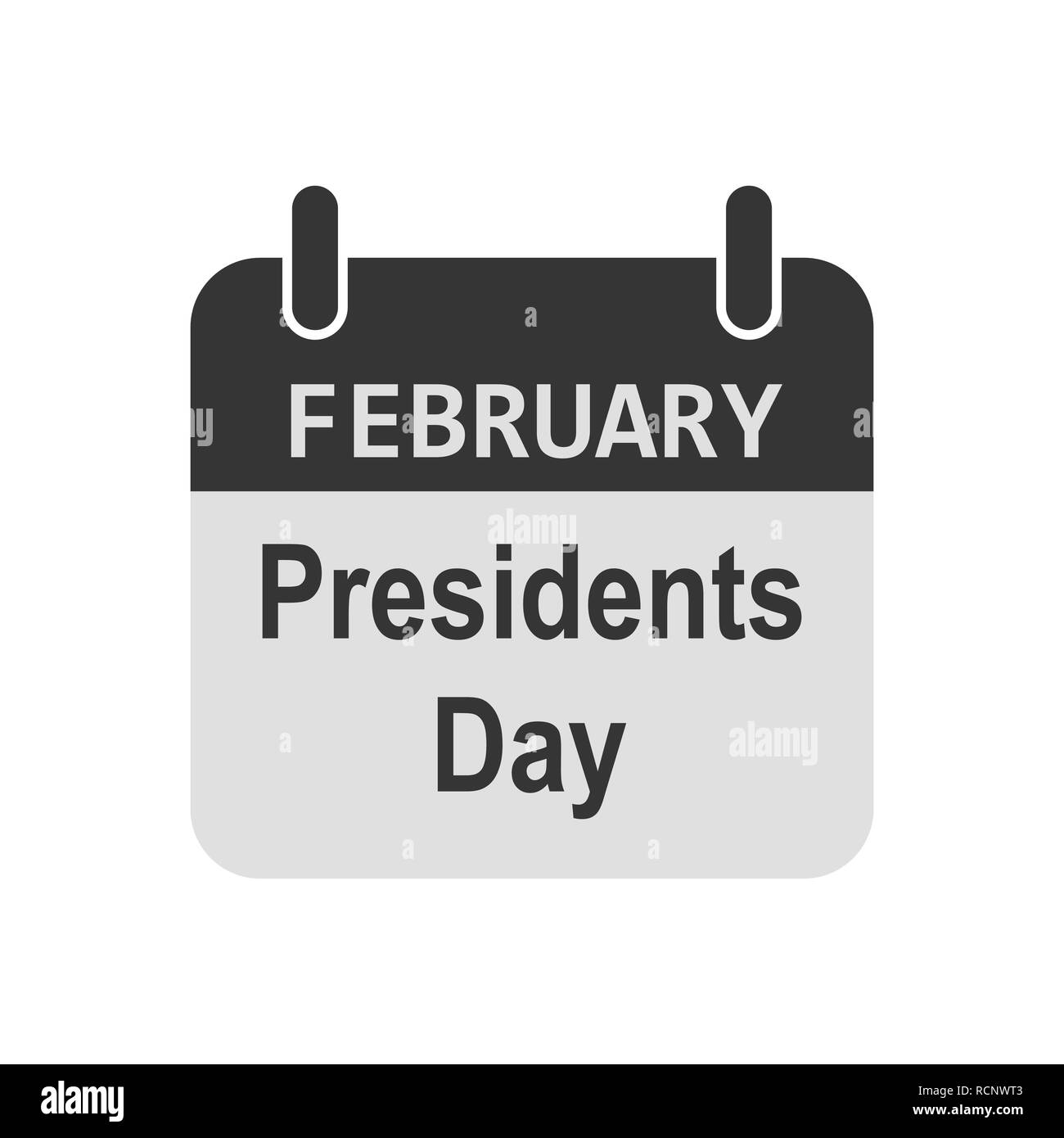 Il calendario per la Giornata dei presidenti in design piatto. Illustrazione Vettoriale. Semplice colorato icona calendario isolato Illustrazione Vettoriale