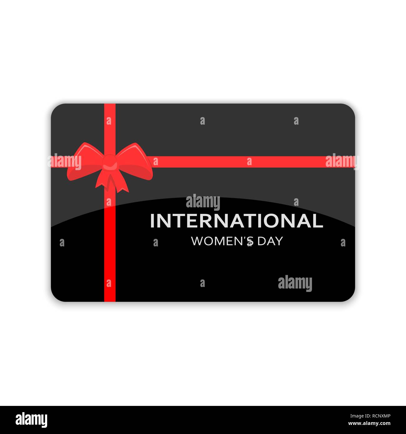 La carta regalo per la Giornata della donna 8 marzo. Illustrazione Vettoriale. Carta nera con prua su sfondo bianco. Illustrazione Vettoriale
