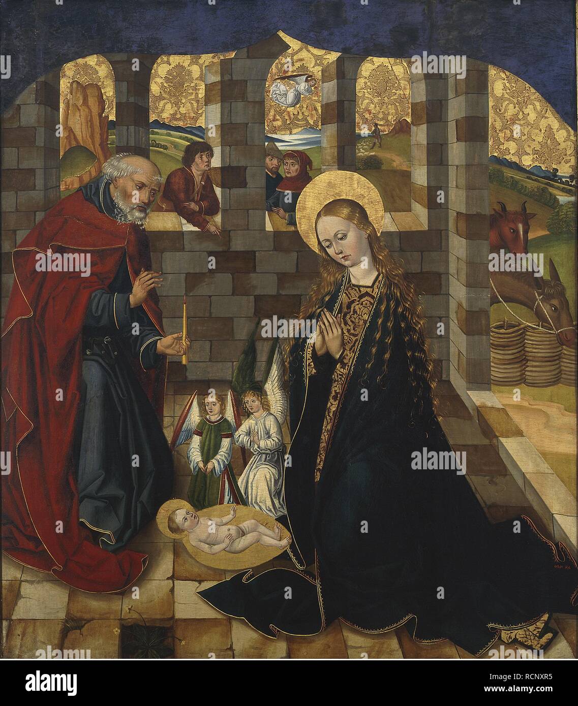 L adorazione del Cristo Bambino. Museo: Muzeum Narodowe, Varsavia. Autore: Master di 1486--1487. Foto Stock