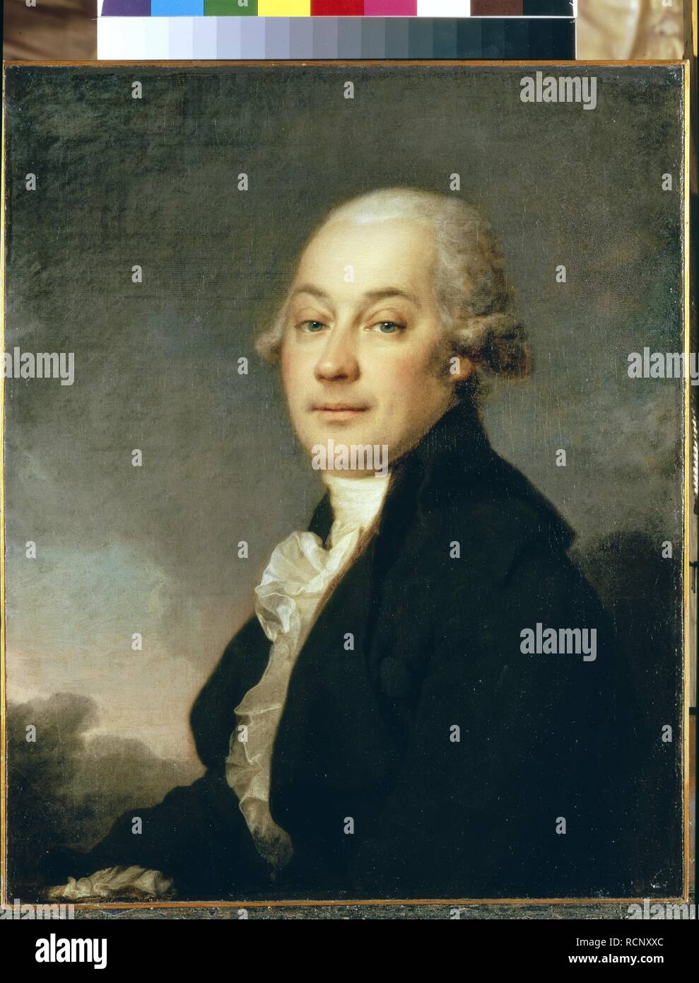 Ritratto dell'artista Ivan Hauff (?-1810). Museo: State Russian Museum di San Pietroburgo. Autore: Levitsky, Dmitri Grigorievich. Foto Stock