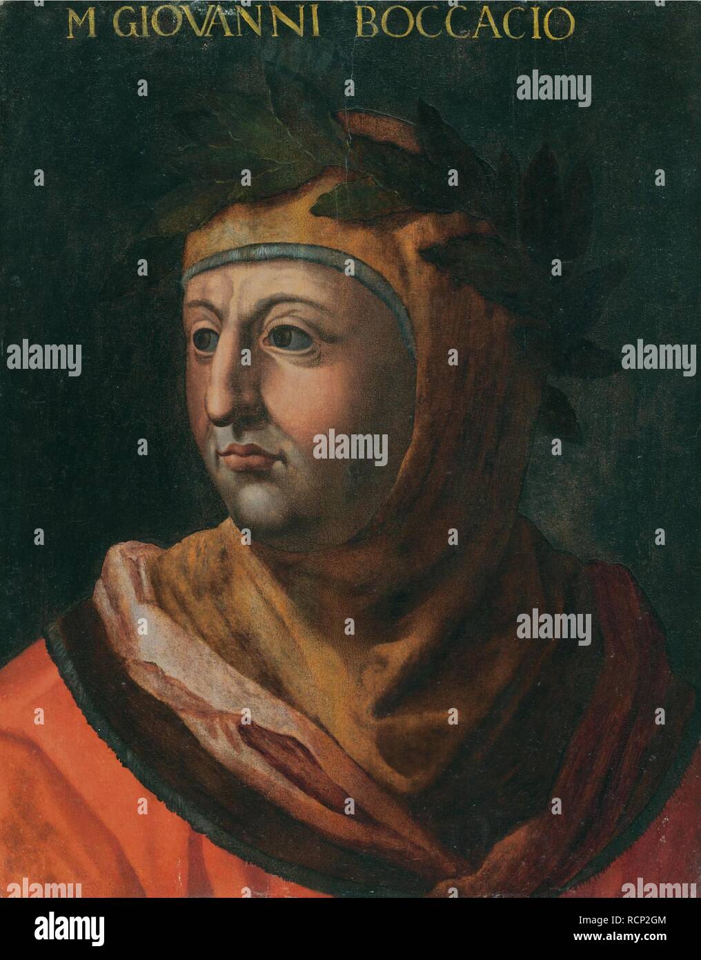 Ritratto di Giovanni Boccaccio. Museo: Collezione privata. Autore: dell'Altissimo, Cristofano. Foto Stock