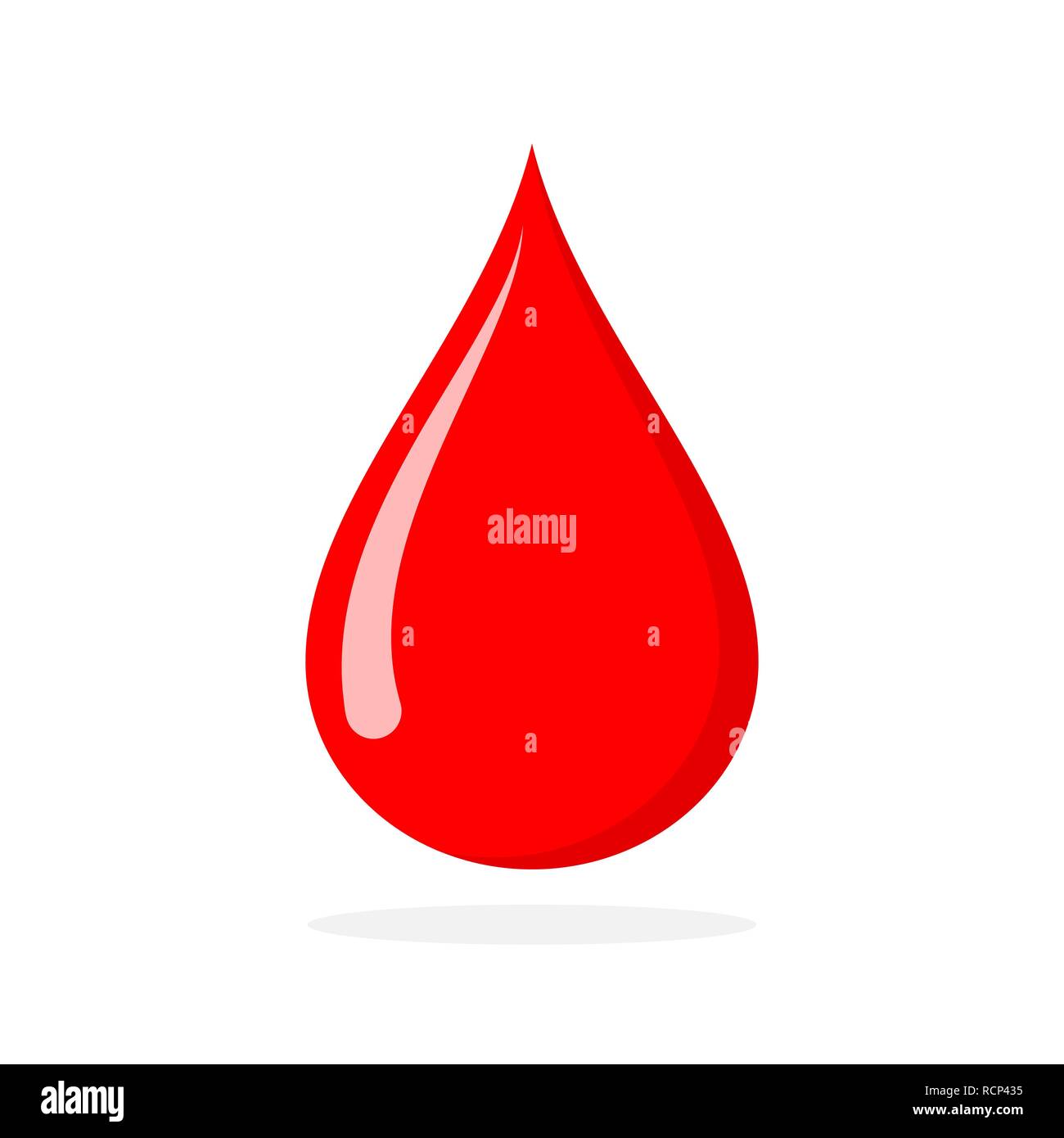Rosso Sangue goccia, icona nel design piatto. Illustrazione Vettoriale. Il concetto di donazione del sangue Illustrazione Vettoriale