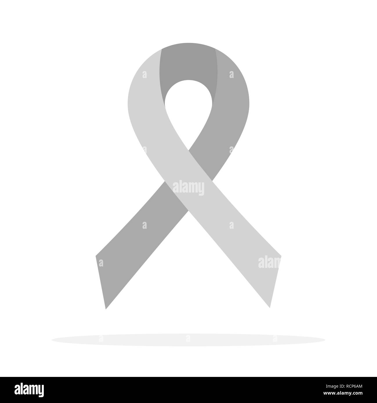 Simbolo del mondo il morbo di Parkinson giorno. Illustrazione Vettoriale. Grigio nastro di sensibilizzazione, isolato su sfondo bianco. Simbolo delle patologie cerebrali Illustrazione Vettoriale