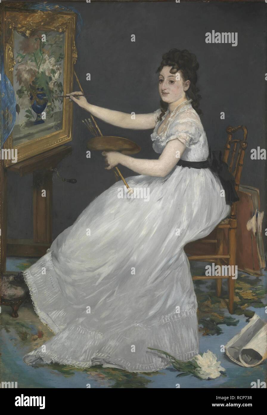 Eva Gonzalès. Museo: National Gallery di Londra. Autore: MANET EDOUARD. Foto Stock