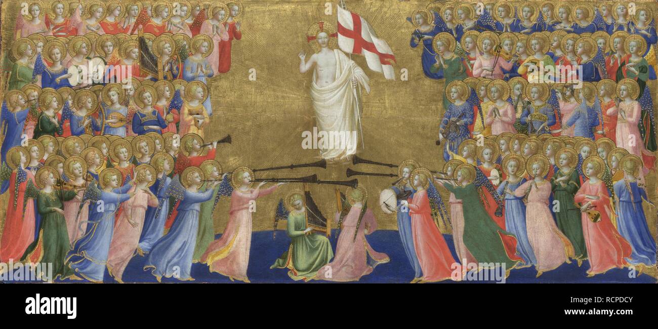 Cristo glorificato nella corte del cielo (pannello da Fiesole San Domenico pala). Museo: National Gallery di Londra. Autore: BEATO ANGELICO. Foto Stock