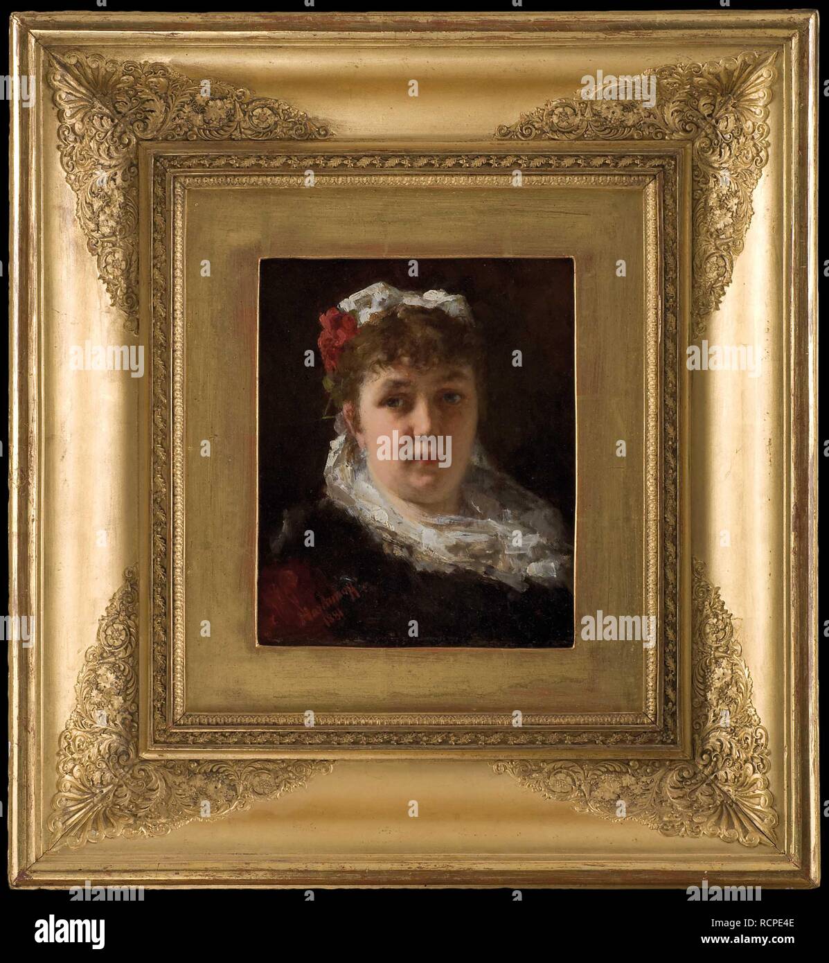 Ritratto del cantante lirico Félia Litvinne (1860-1936). Museo: Collezione privata. Autore: Harlamov (Harlamoff), Alexei Alexeyevich. Foto Stock