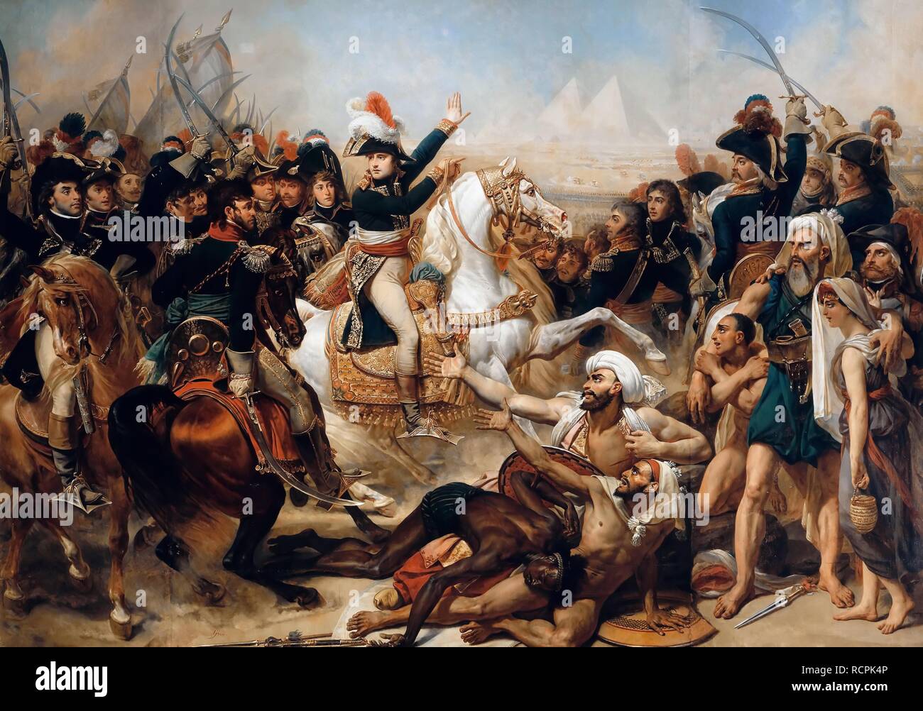 Bonaparte nella battaglia delle Piramidi sulla luglio 21, 1798. Museo: il Musée de l'Histoire de France, Château de Versailles. Autore: Gros, Jean Antoine, Baron. Foto Stock