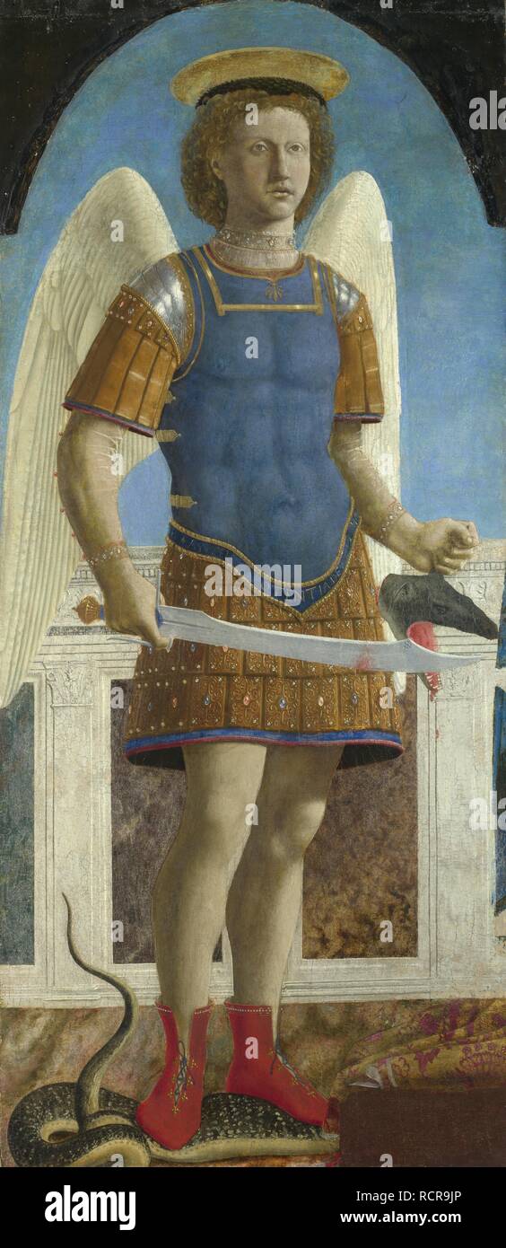 San Michele Arcangelo. Museo: National Gallery di Londra. Autore: PIERO DELLA FRANCESCA. Foto Stock