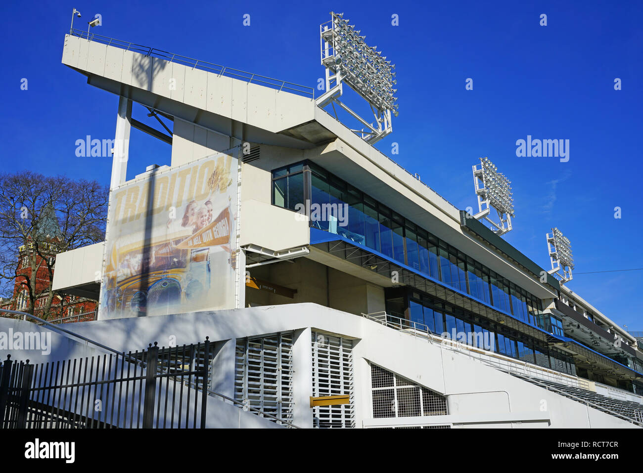 Vista del campus dell'Istituto di Tecnologia della Georgia (Georgia Tech), una delle principali università di ricerca situato in Midtown Atlanta, Georgia Foto Stock