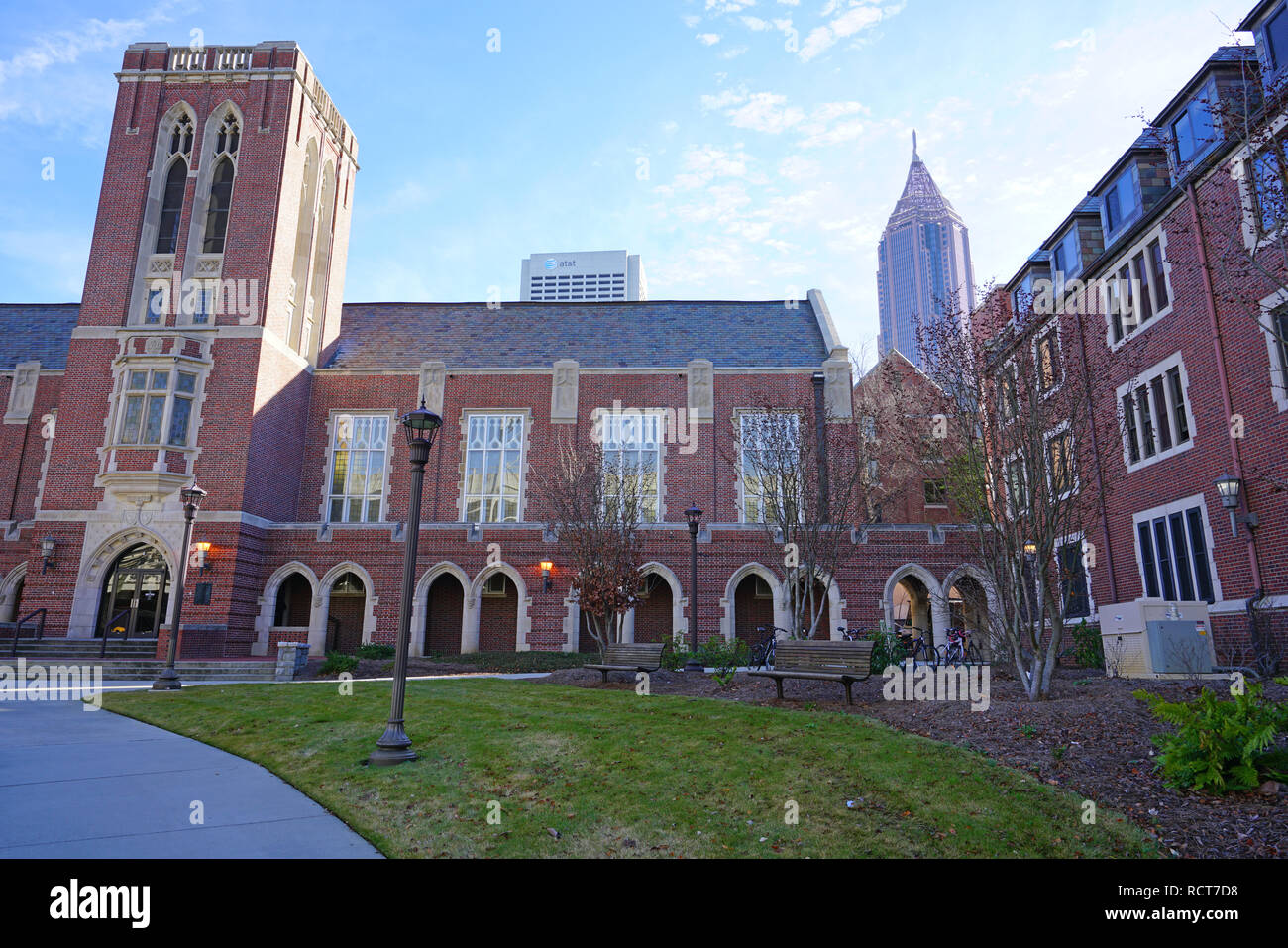 Vista del campus dell'Istituto di Tecnologia della Georgia (Georgia Tech), una delle principali università di ricerca situato in Midtown Atlanta, Georgia Foto Stock