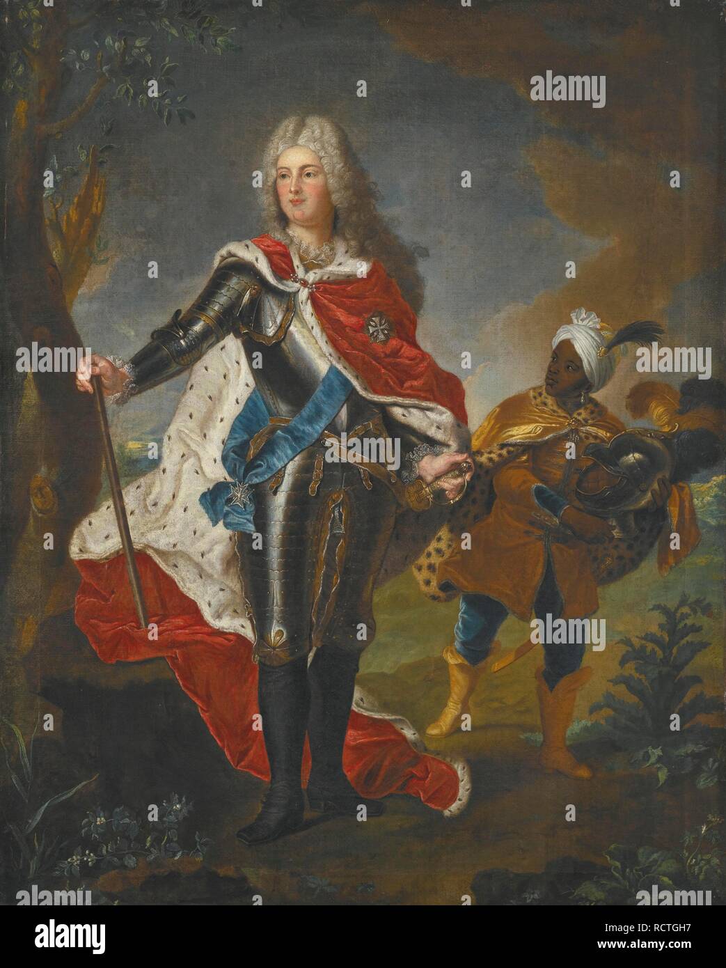 Ritratto di Augusto III di Polonia (1696-1763). Museo: Collezione privata. Autore: Rigaud Il duomo, Hyacinthe François Honoré, Cerchio del. Foto Stock