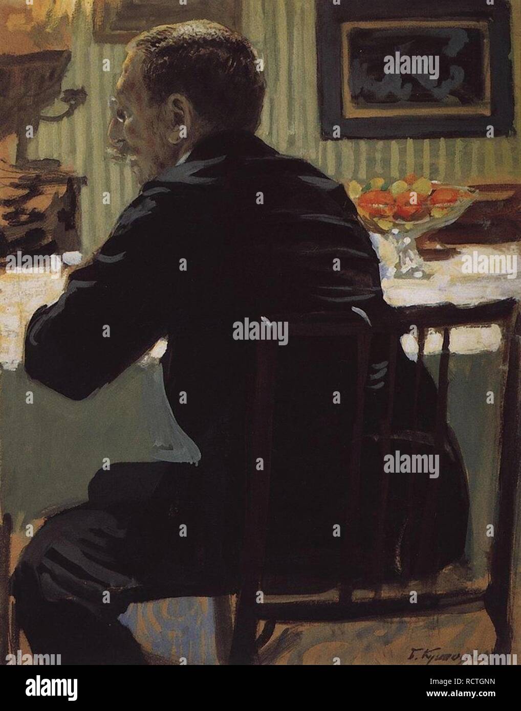 Ritratto del pittore Léon Bakst (1866-1924). Museo: State Russian Museum di San Pietroburgo. Autore: Kustodiev, Boris Michaylovich. Foto Stock