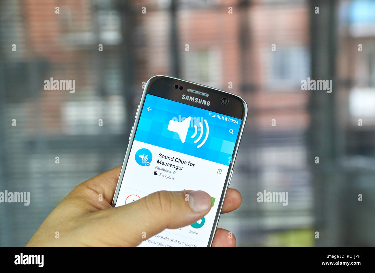MONTREAL, Canada - 24 Giugno 2016 : i clip audio per Messenger possono inviare suoni preregistrati e frasi per rendere i messaggi di Facebook vengono alla vita. Foto Stock