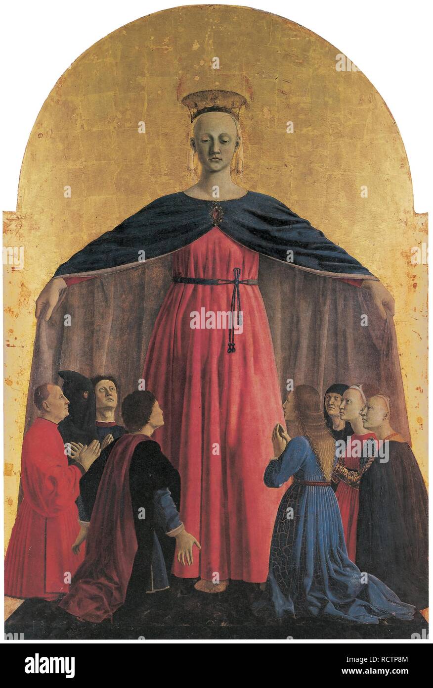 Madonna della Misericordia). Museo: Museo Civico, Sansepolcro. Autore: PIERO DELLA FRANCESCA. Foto Stock