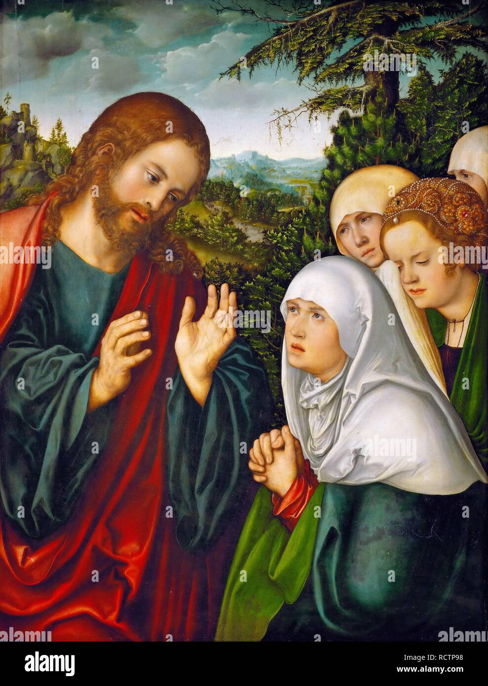 Cristo di addio al santo le donne. Museo: Museo di Storia dell'arte, Vienne. Autore: Cranach, Lucas, il sambuco. Foto Stock