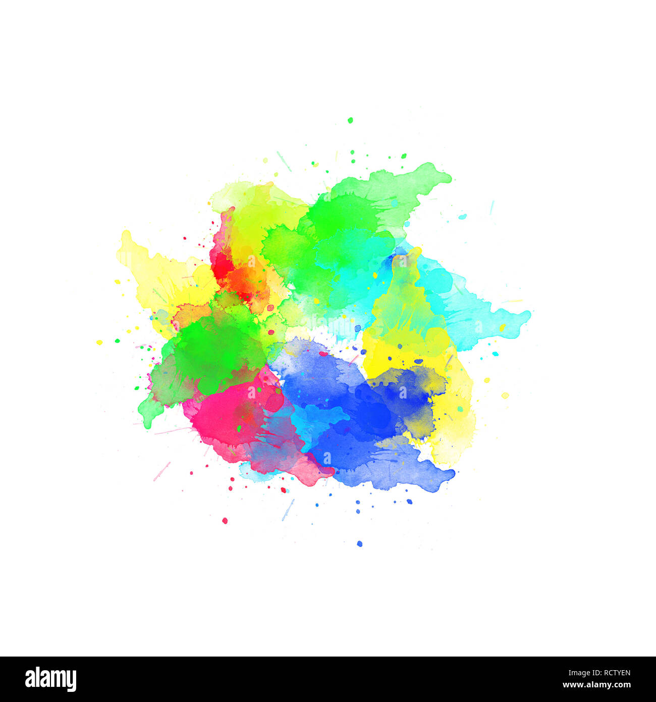 Abstract acquerello colorato su sfondo. Wet splash. Foto Stock