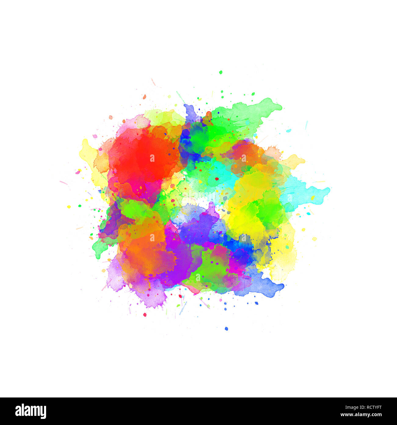 Abstract acquerello colorato su sfondo. Wet splash. Foto Stock