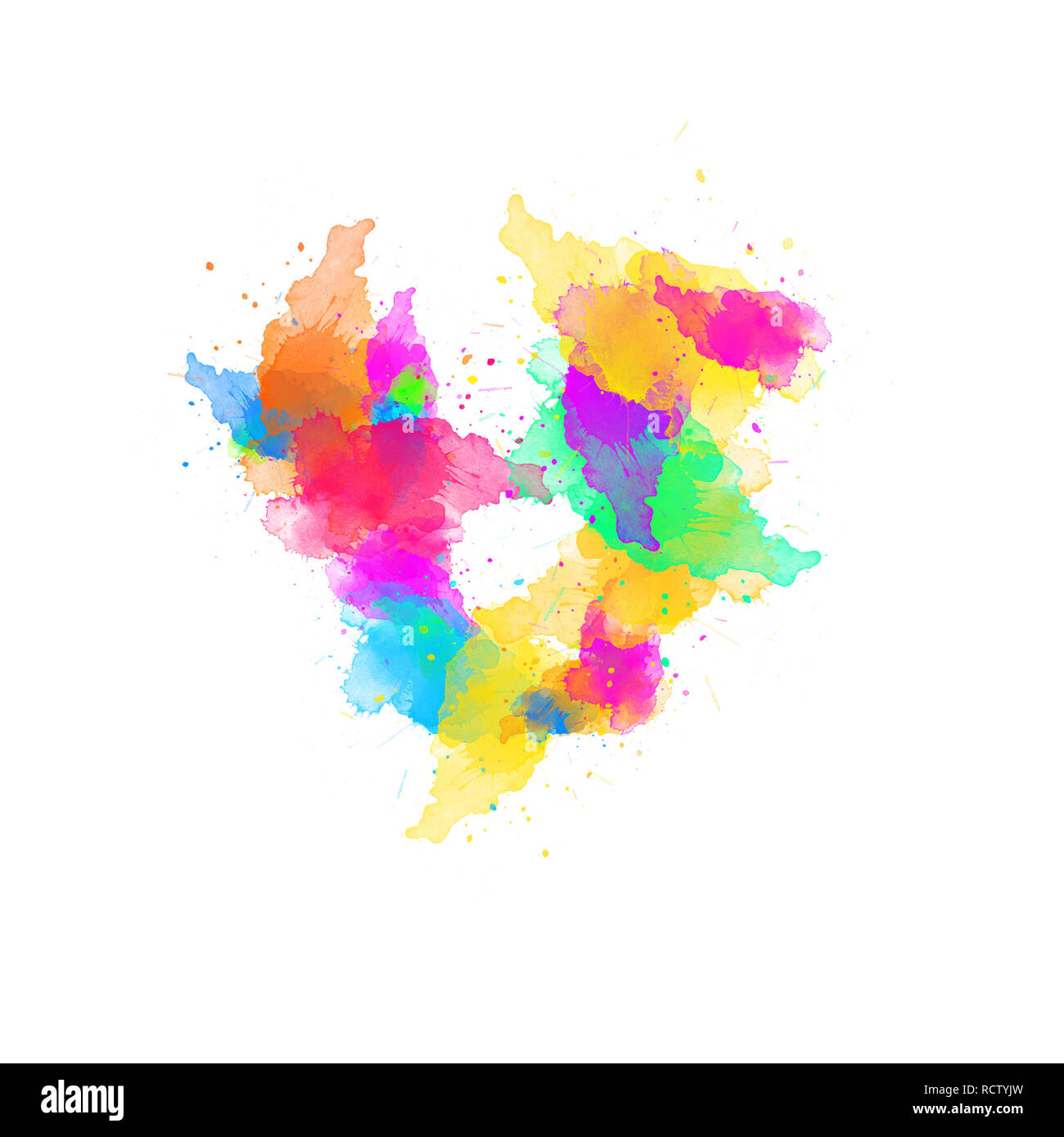 Abstract acquerello colorato su sfondo. Wet splash. Foto Stock