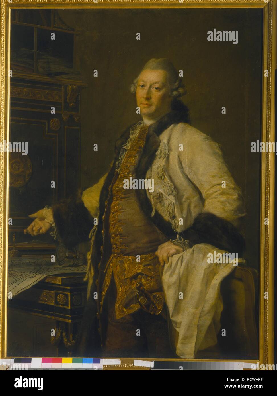 Ritratto dell'architetto Alessandro Kokorinov (1726-1772). Museo: State Russian Museum di San Pietroburgo. Autore: Levitsky, Dmitri Grigorievich. Foto Stock