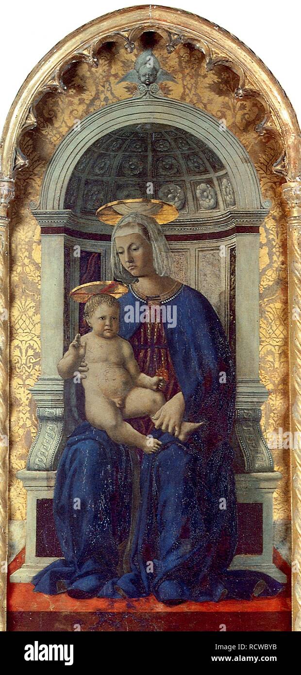 La Madonna e il bambino. Museo: Galleria Nazionale dell'Umbria, Perugia. Autore: PIERO DELLA FRANCESCA. Foto Stock